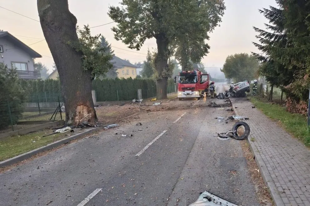 Tragiczny wypadek w Skidziniu k. Oświęcimia. Zginął 20-letni kierowca