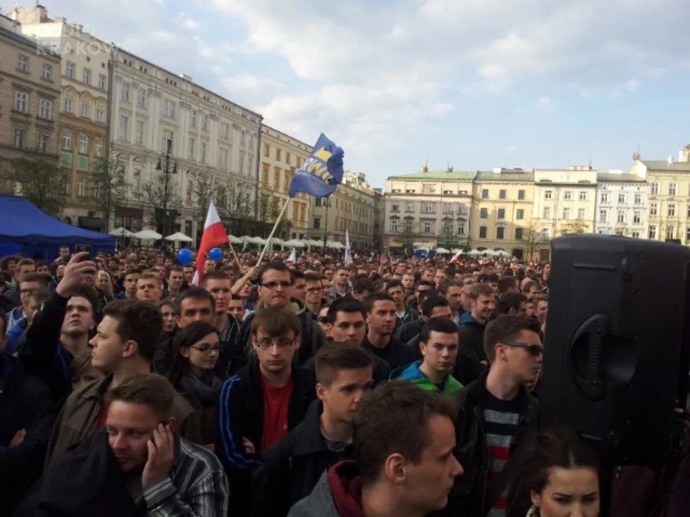 Wiec wyborczy Janusza Korwin-Mikkego w Krakowie, fot. K. Surówka