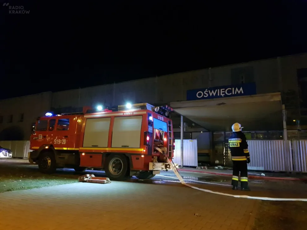Pożar dworca PKP w Oświęcimiu. Budynek był w rozbiórce