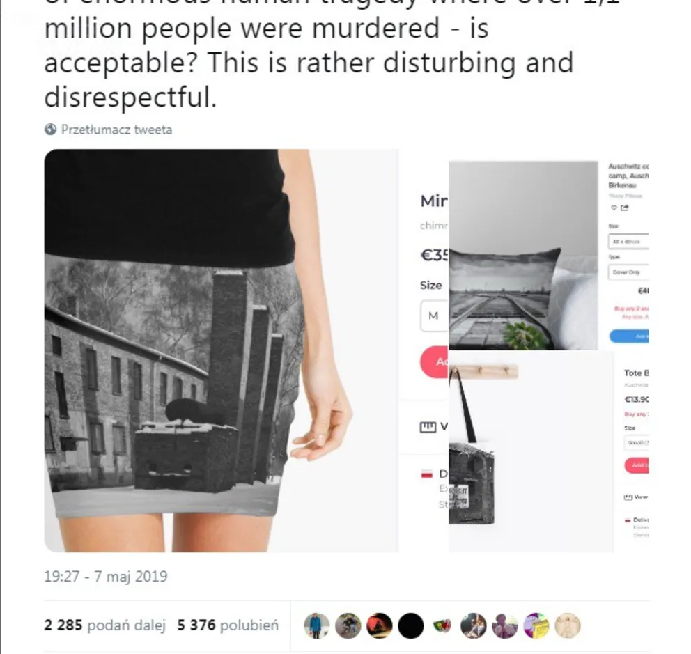 Po proteście Muzeum Auschwitz firma usuwa odzież z nadrukowanymi zdjęciami obozu koncentracyjnego