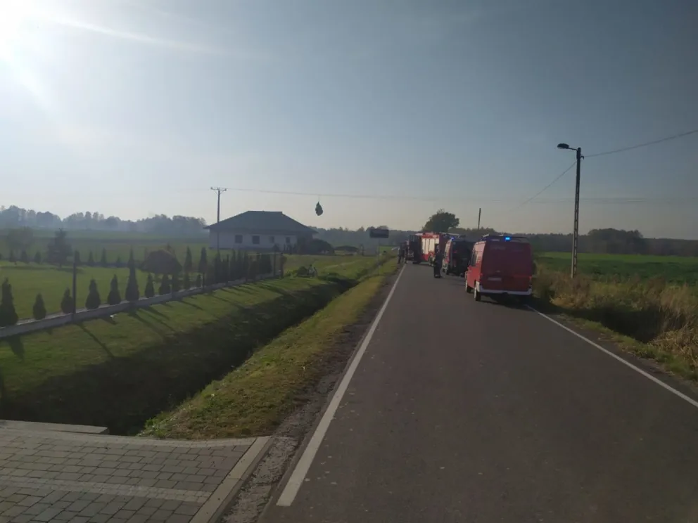Wypadek paralotniarza w miejscowości Zasole Bielańskie koło Oświęcimia