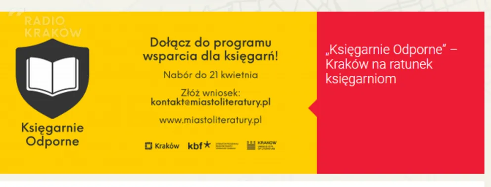 Program wsparcia dla niezależnych księgarń i antykwariatów w Krakowie