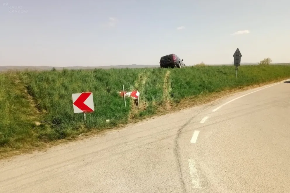 Wypadł z zakrętu i wjechał na skarpę; był pijany