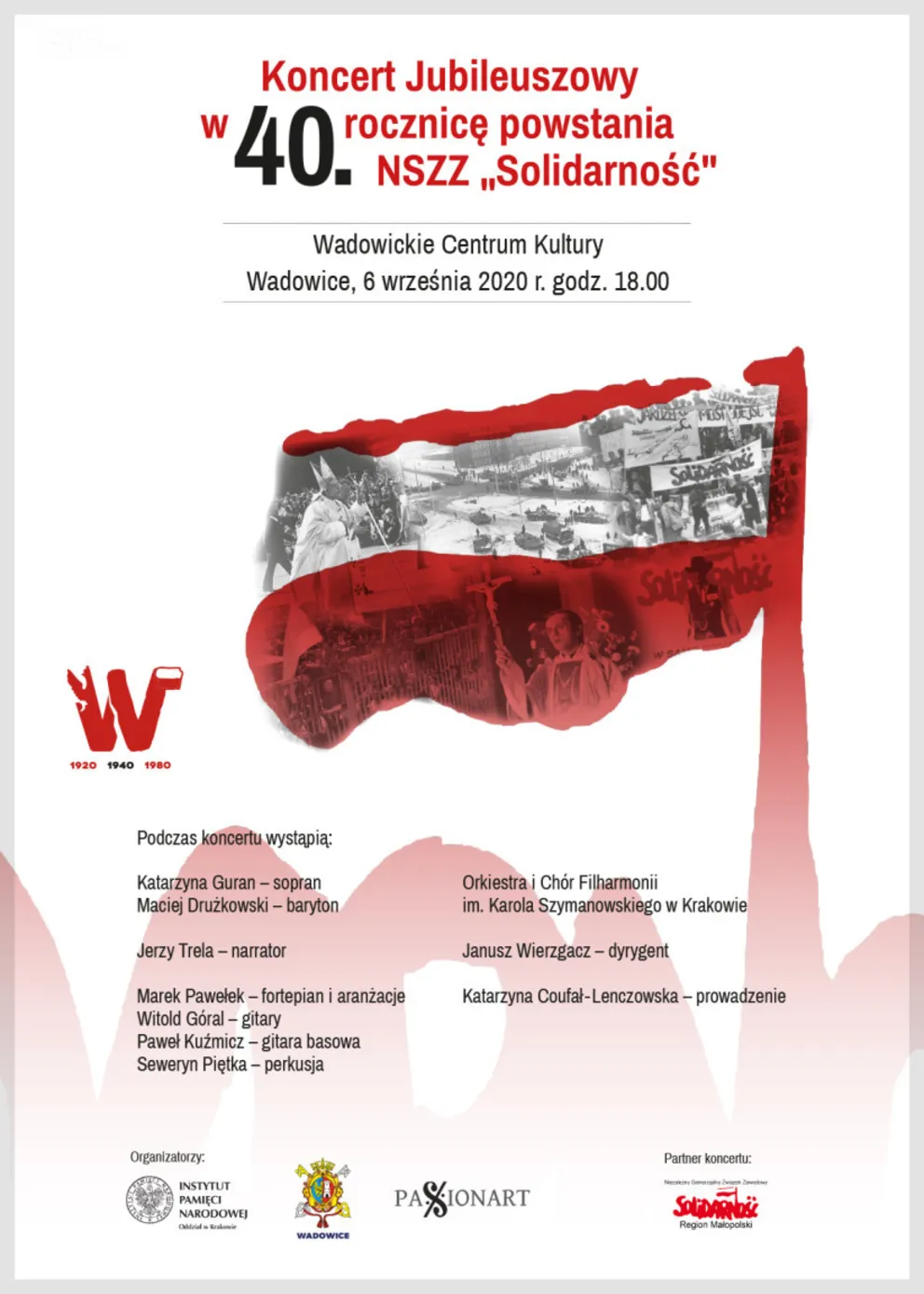 Koncert jubileuszowy w 40. rocznicę narodzin „Solidarności”