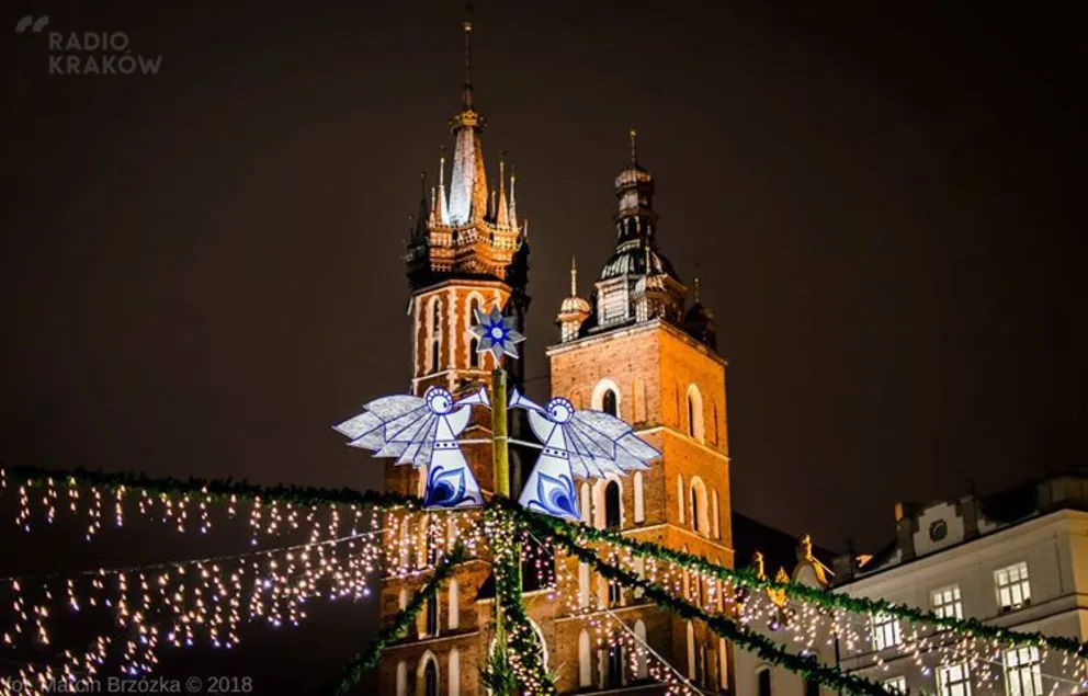 Nocny świąteczny Kraków na zdjęciach Marcina Brzózki